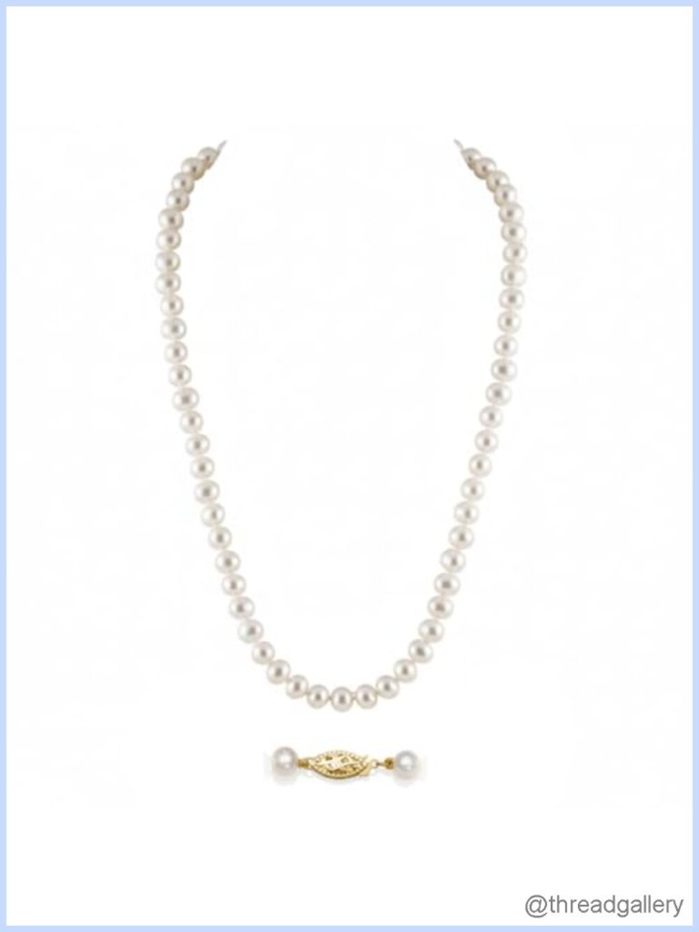 Natural Cultured Freshwater Pearl Strand Necklace 10K Yellow Gold 24 Inch